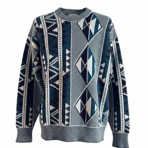 Vintage JJ Cochran Abstract Geometric Pattern Crewneck Sweater Size Large